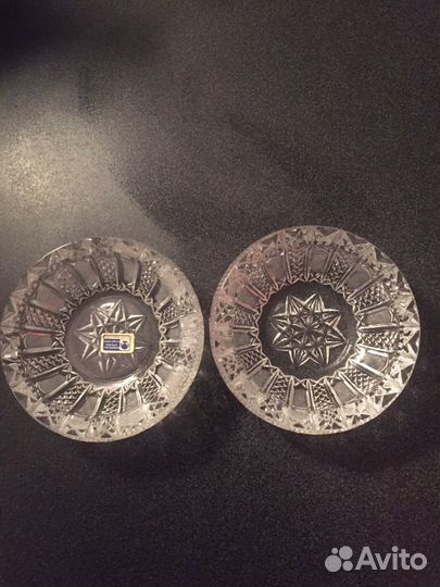 Хрустальная пепельница гдр, 2 шт