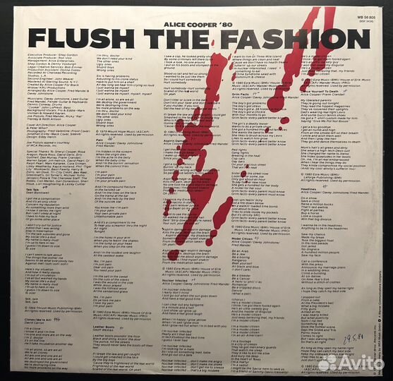 Alice Cooper – Flush The Fashion (Германия 1980г.)
