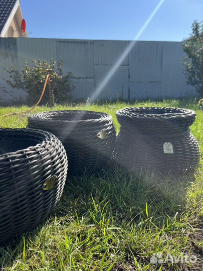 Кашпо из ротанга наборчик