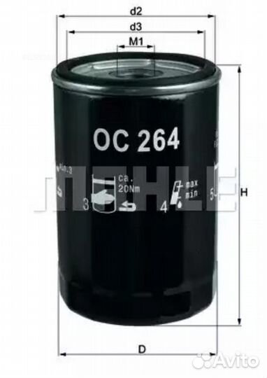 Mahle OC 264 Фильтр масляный