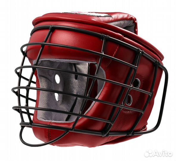 Шлем с решеткой Рэй-Спорт Титан-2 красный (M)