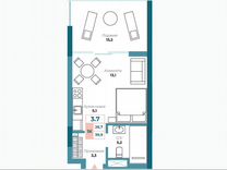 Апартаменты-студия, 40 м², 4/14 эт.
