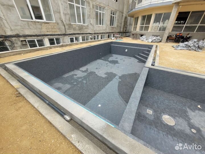 Строительство бассейнов Монтаж пленки для бассейна