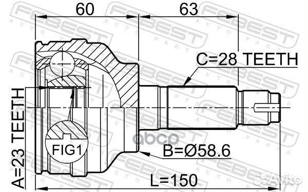 ШРУС наружный к-кт 23x59x28 Mazda 3 03-08 0510049