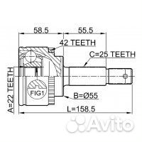 ШРУС наружный 22x55x25 (nissan almera N16 (UKP) 20