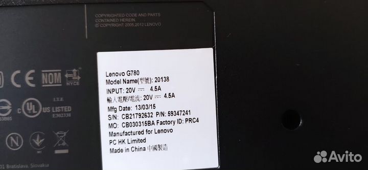 Ноутбук Lenovo G780 Intel Core i7 3.5GHz/ 8GB