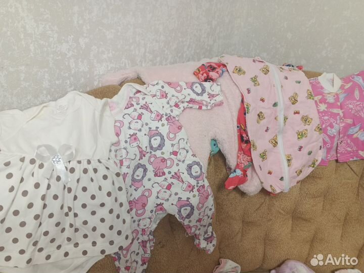 Большой пакет вещей на девочку от 0 до 6 месяцев