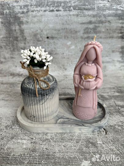 Поднос декоративный из гипса для украшений, свечей