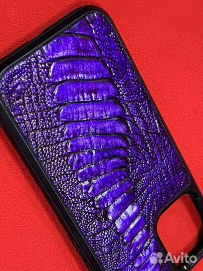 Чехол для телефона iPhone12 и 12 про кожа страуса