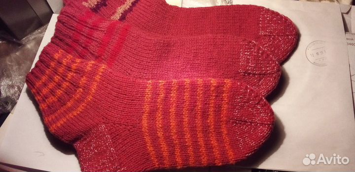 Носки вязаные шерстяные ручной работы