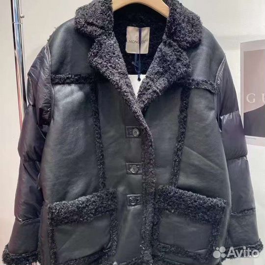 Комбинированная дублёнка Moncler