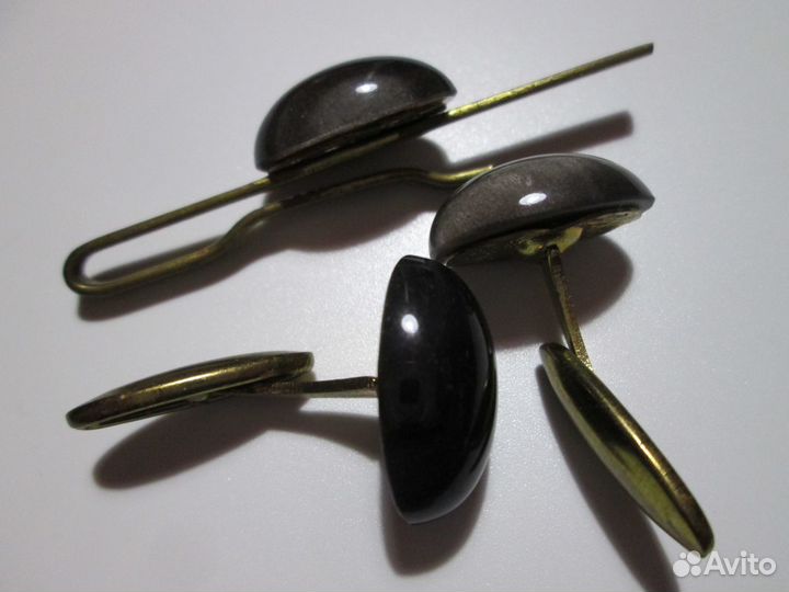 Запонки и зажим с натуральными камнями, винтаж