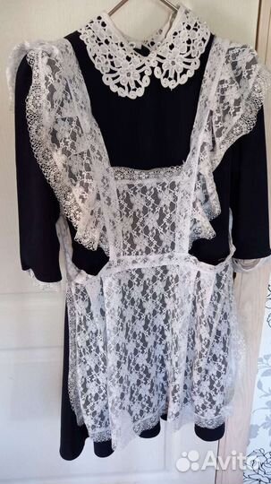 Женская школьная форма платье с фартуком