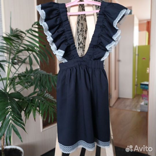 Сарафан школьный 122 синий