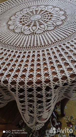 Вязаная скатерть крючком