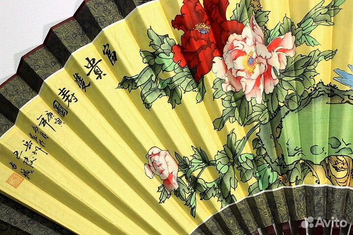 Две Птицы Китайский Настенный Веер,0,65м ru 2 -1