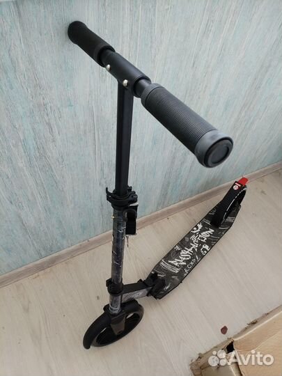 Самокат двухколесный rush action черный