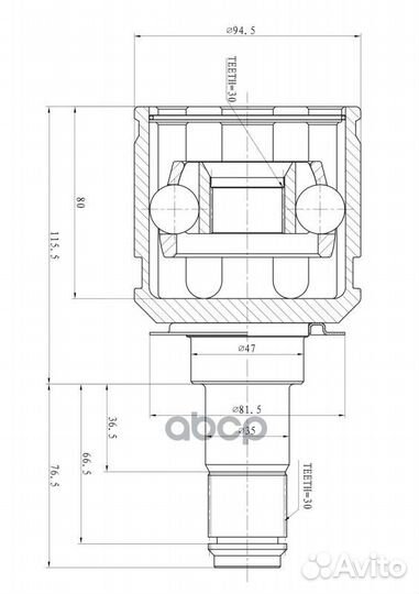 ШРУС внутренний LR GIK04015 ganz