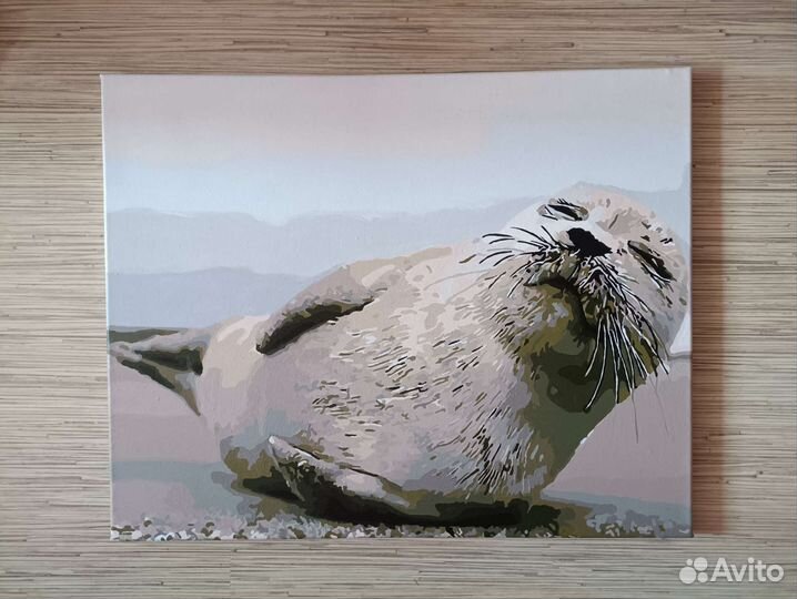 Картина Тюлень. холст, акриловые краски