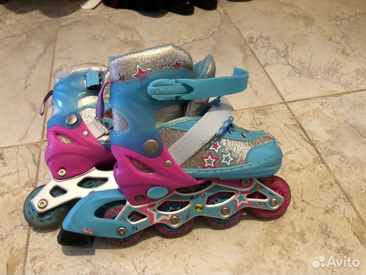 Коньки роликовые детские с изображением куклы лол