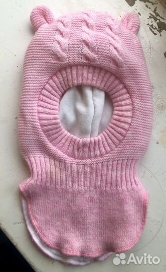 Шапка-шлем на теплую зиму/осень для девочки 48-50