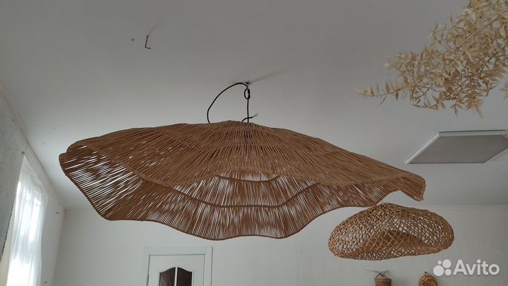 Светильники плетеные люстры