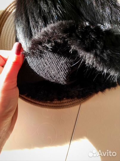 Норковая шапка женская новая из норки с ушками