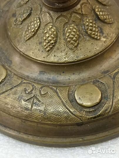 Подсвечник старинный бронзовый