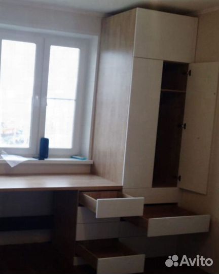 Детская рабочая зона у окна для двоих aa 176