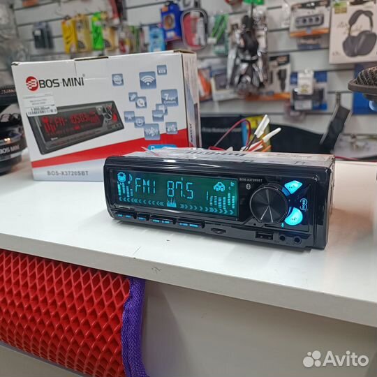 Магнитола 1din BOS-X3720SBT LED, MP3/USB/TF/FM/AM