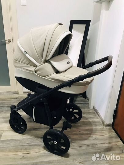 Коляска Tutis Nanni 2 в 1Ткань+кожа