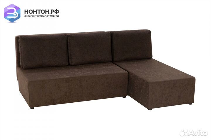 Диван угловой еврокнижка Комо коричневый