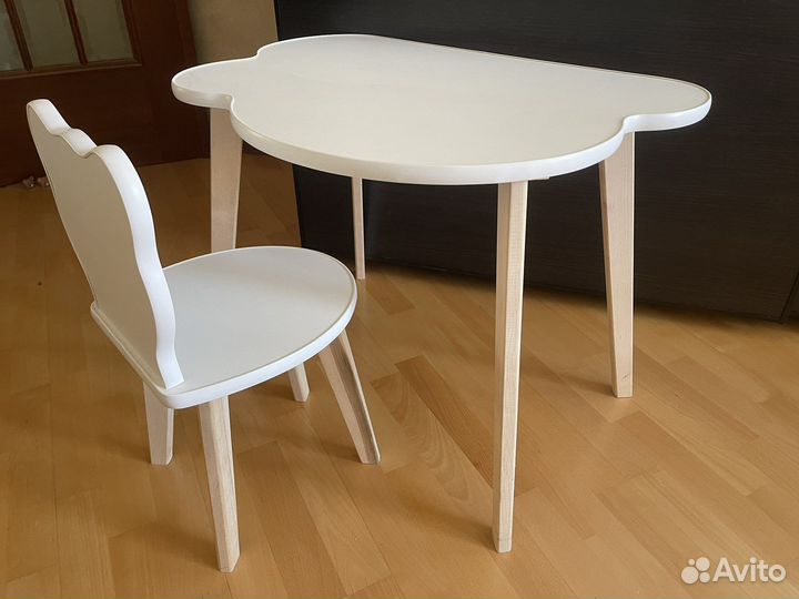 Детский стульчик мишка и стол облачко