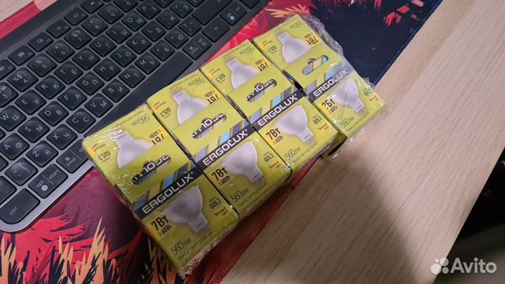 Лампочки 8шт, ergoolux, GU5.3, 7вт