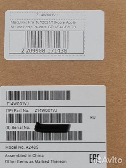 Macbook pro 16 m1 max 64 gb 1tb запечатанный