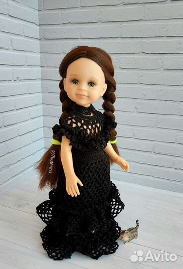 Платье Уэнсдей для куклы Паола Рейна