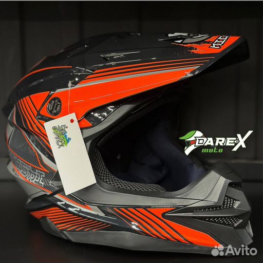 Шлем kioshi Holeshot 801 red кроссовый (размер XL)