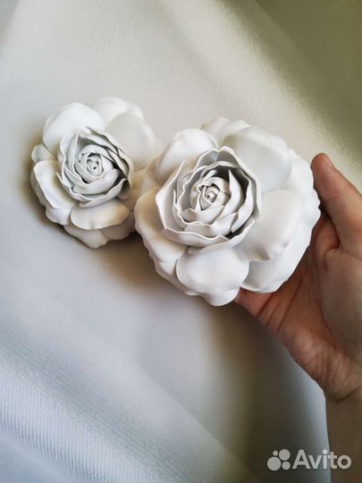 Заколки цветок из фоамирана для девочки. Комплект