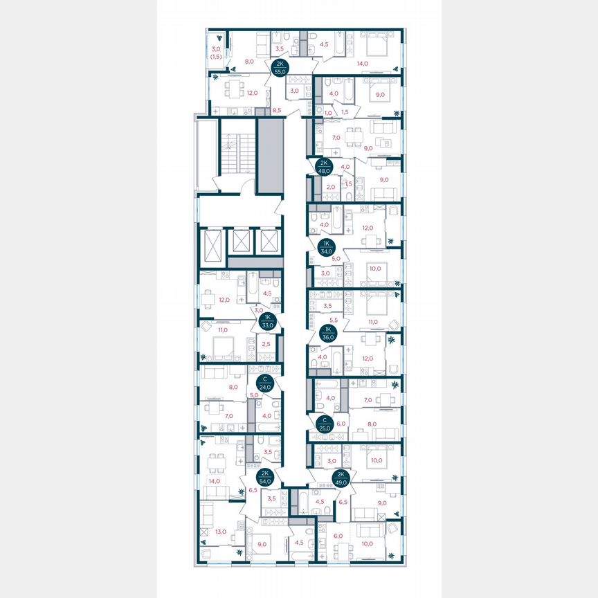 1-к. квартира, 24 м², 9/17 эт.