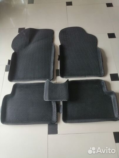 Коврики 3D Eva Chevrolet Lanos с бортами черные