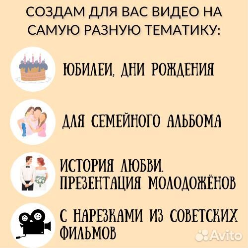 Создание видеороликов, слайд шоу.Видеопоздравления