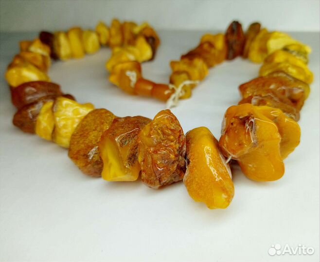 Янтарные бусы крупные 60 см, 156 г СССР