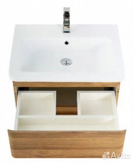 Тумба подвесная с керамической раковиной BelBagno Albano-CER 60 см Rovere Rustico