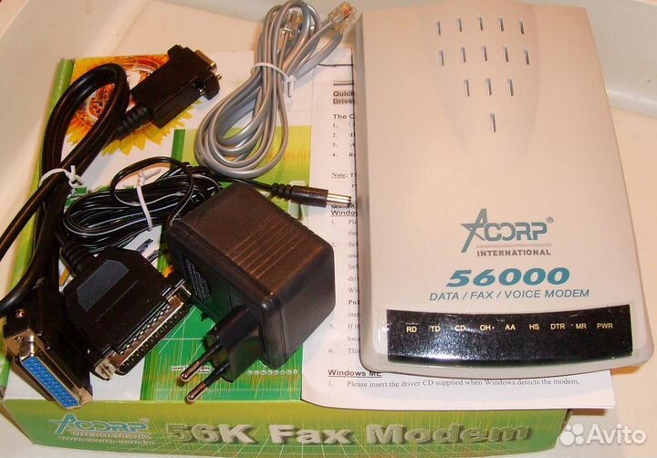 Fax Modem Acorp Sprinter56k Ext + бп 9VAC 0.8A