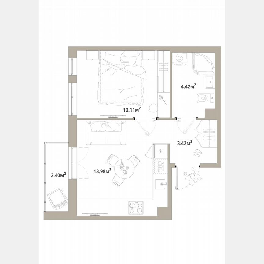 1-к. квартира, 32,7 м², 5/12 эт.