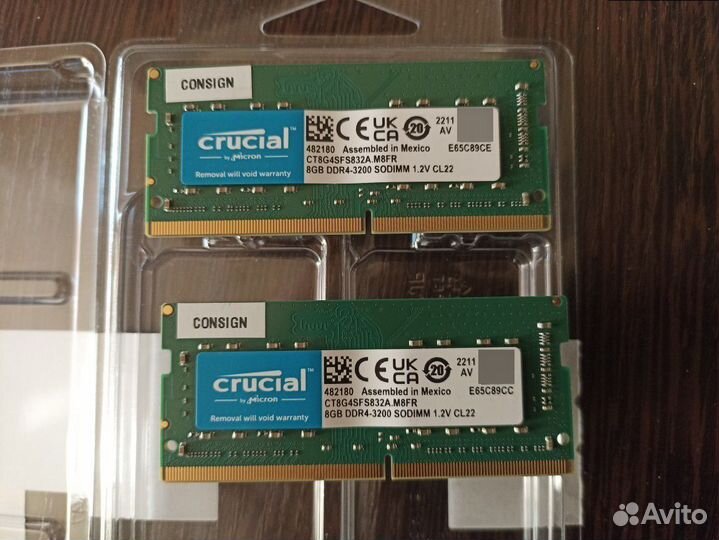 Оперативная память ddr4 8gb crucial 3200
