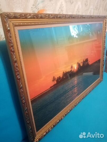 Картина интерьерная с подсветкой большая