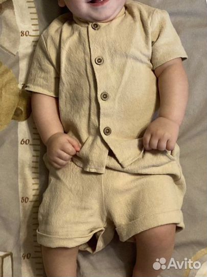 Костюм лен рубашка шорты