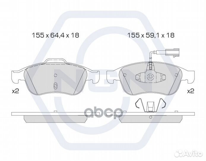 Колодки тормозные дисковые керамические перед
