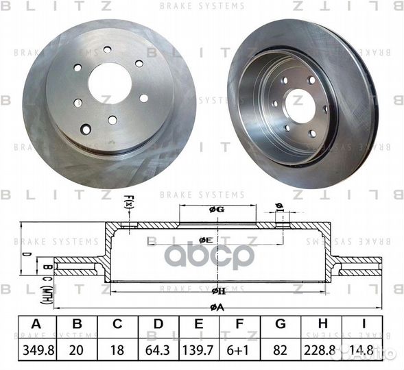 Диск тормозной BS0605 Blitz